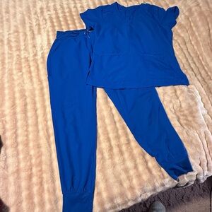 Royal Blue Med Couture Scrub Set